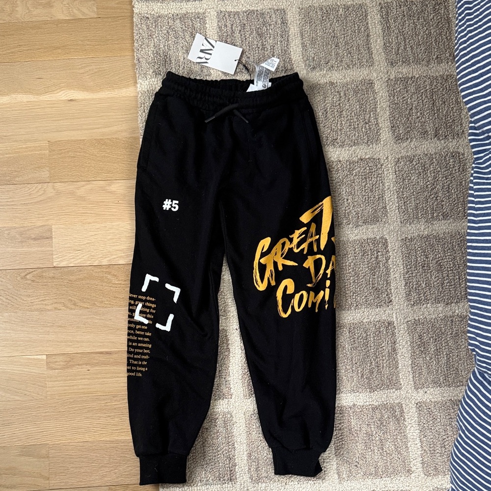 Black and Yellow Graphic Kids Joggers
